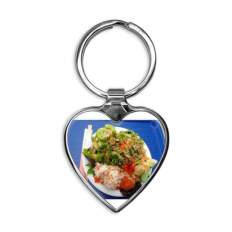 Hawaiian poki bowl salad Heart Keychain