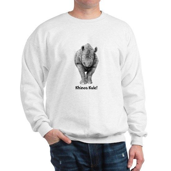 Rhinos Rule! Men's Crewneck Sweatshirt
